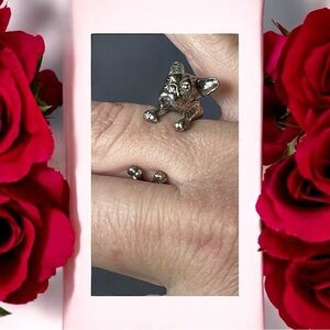 Silver wrap around Frenchie Dog Ring. Unique and Super Cute!